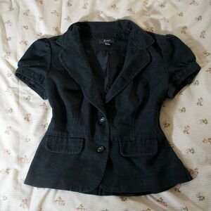 Women's Black Short Sleeve Blazer